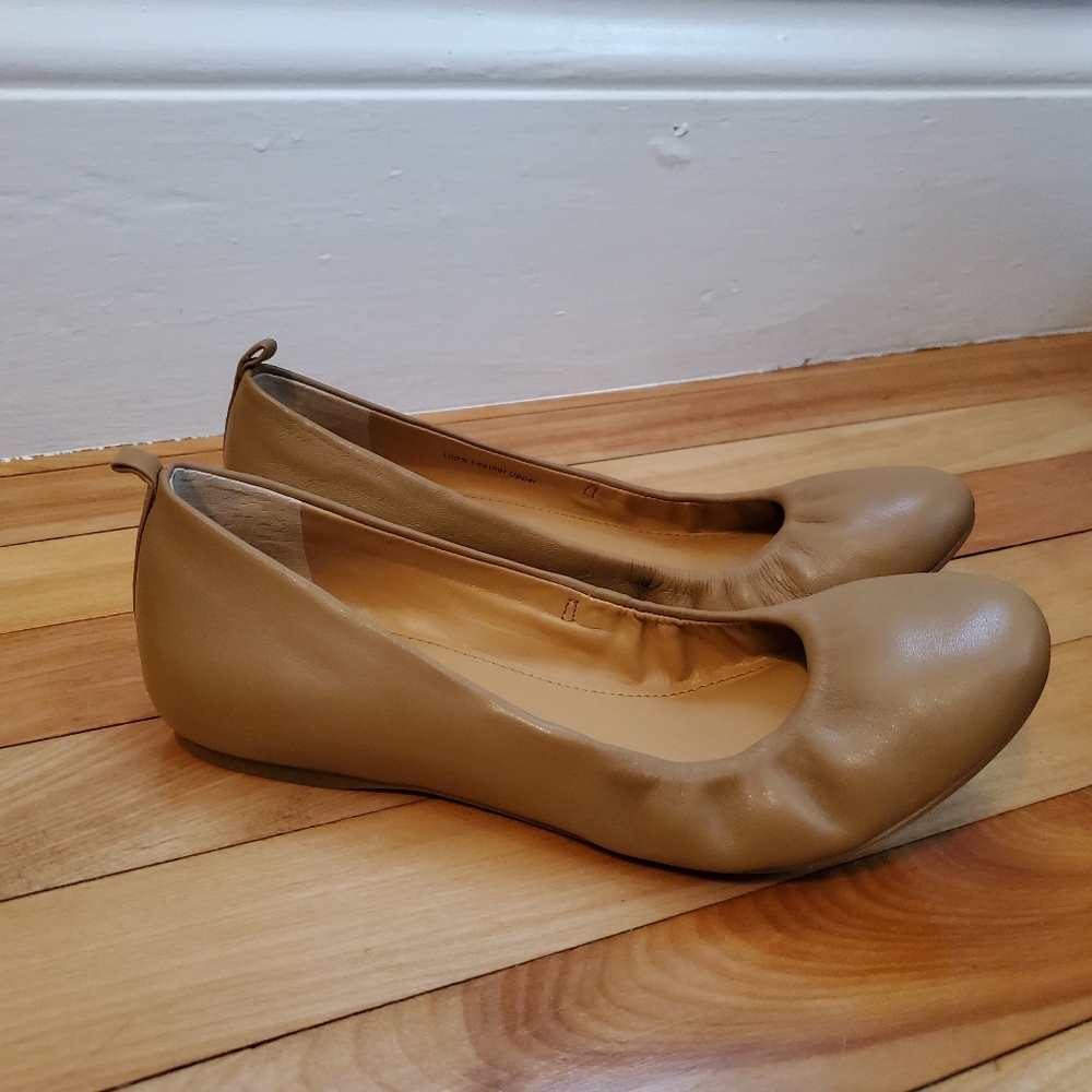 Leather Ballet Flats J Crew Burnt Sienna